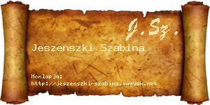 Jeszenszki Szabina névjegykártya